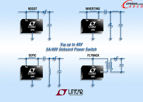 5A DC/DC 轉換器產生正或負的穩定電壓