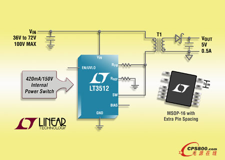 高壓隔離型單片反激式穩壓器 簡化設計且無需光耦合器