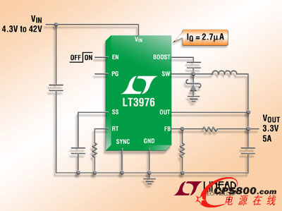 IQ = 2.7&micro;A �� 42V��2.5A / 5A (IOUT)��2MHz ������ DC/DC �D�Q��